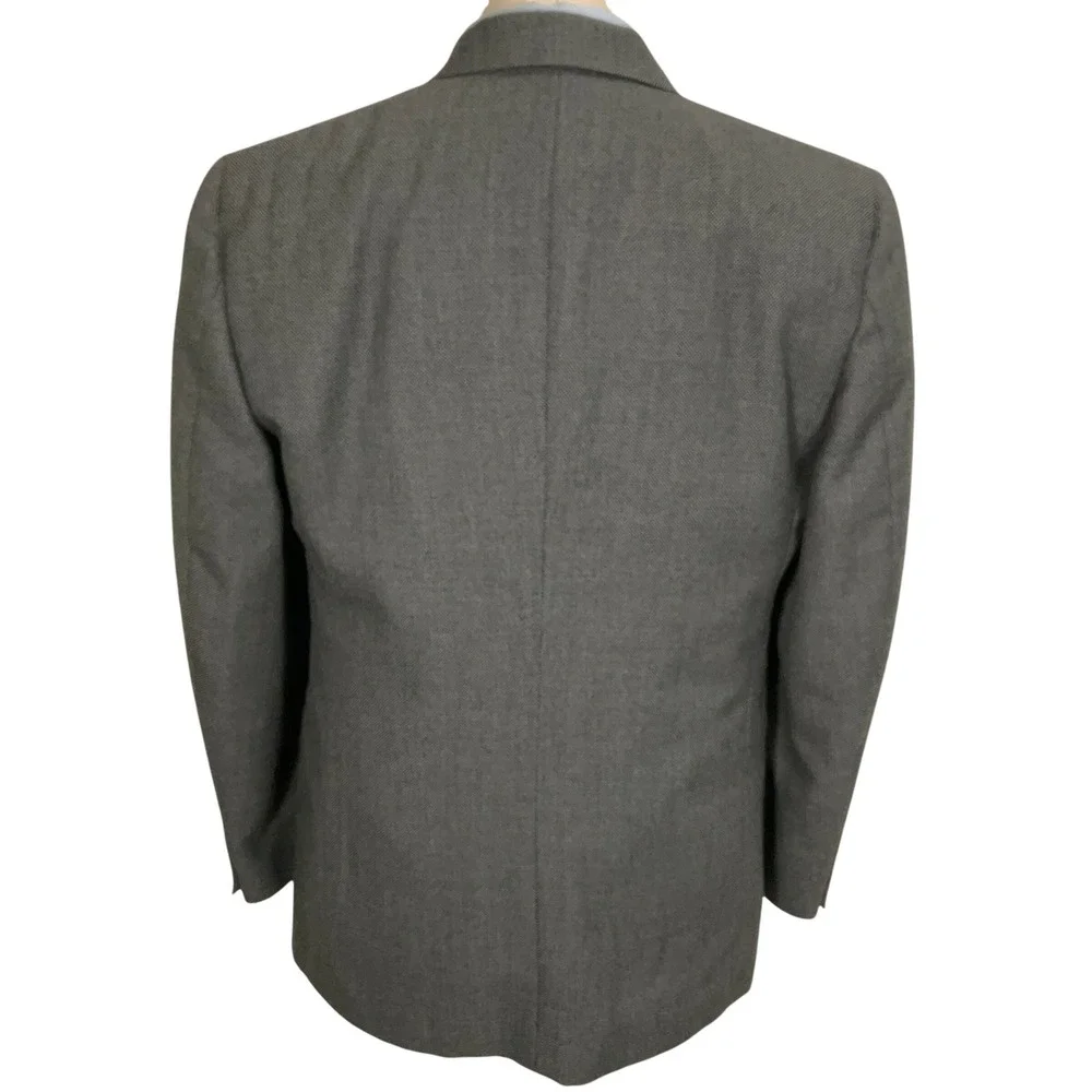 Kuppenheimer Blazer Men‎ 40 Gray White Birdseye Double Breasted Jacket Classic